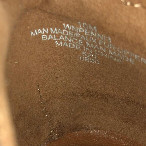 Nine West, Brown Faux Leather, Sherpa Trim, Zipper&Lace-up, Ankle Boot, Sz: 10M - Picture 9 of 11